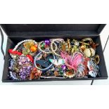 An assortment of mixed costume jewellery