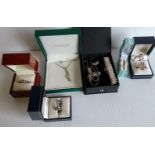 A quantity of costume jewellery comprising necklaces, rings, bracelets, etc (10)
