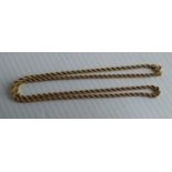 A 9ct yellow gold rope-twist neck chain, 50 cm, 4.42g