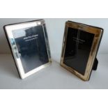 A pair of Arthur Price rectangular silver photo frames with beaded decoration, London 2001, 2004,