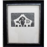 Eric Gill, ACTOR ON STAGE, wood engraving on paper, copy number 204 from an edition of 400,