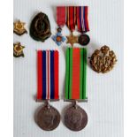 A WW2 Defence & War Medals and dress trio comprising Empire, Burma and 1939-1945 medals, RAF and