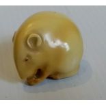 A Royal Worcester netsuke mouse, part of a series of animals based on Japanese netsuke, date code