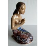 Royal Copenhagen Dahl Jensen figurine, 'Evening Prayer' numbered 1253, 16 cm H, without damage or