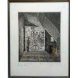 Eugene E. Loving, TOULOUSE STREET COURT, OLD NEW ORLEANS, etching 28/100, framed and mounted, 20 x