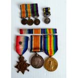 A WWI campaign medal set (trio) consisting of the AUG-NOV 1914 Star, the British War Medal and The