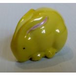 A Royal Worcester "Rabbit" netsuke with green printed marks, date code for 1913, length 4.75cm,