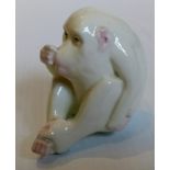 A Royal Worcester netsuke, modelled as an ape, c.1913, without damage or repair