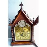 A Georgian and later mahogany-cased bracket clock by Joseph Finney, Liverpool with arched hood,