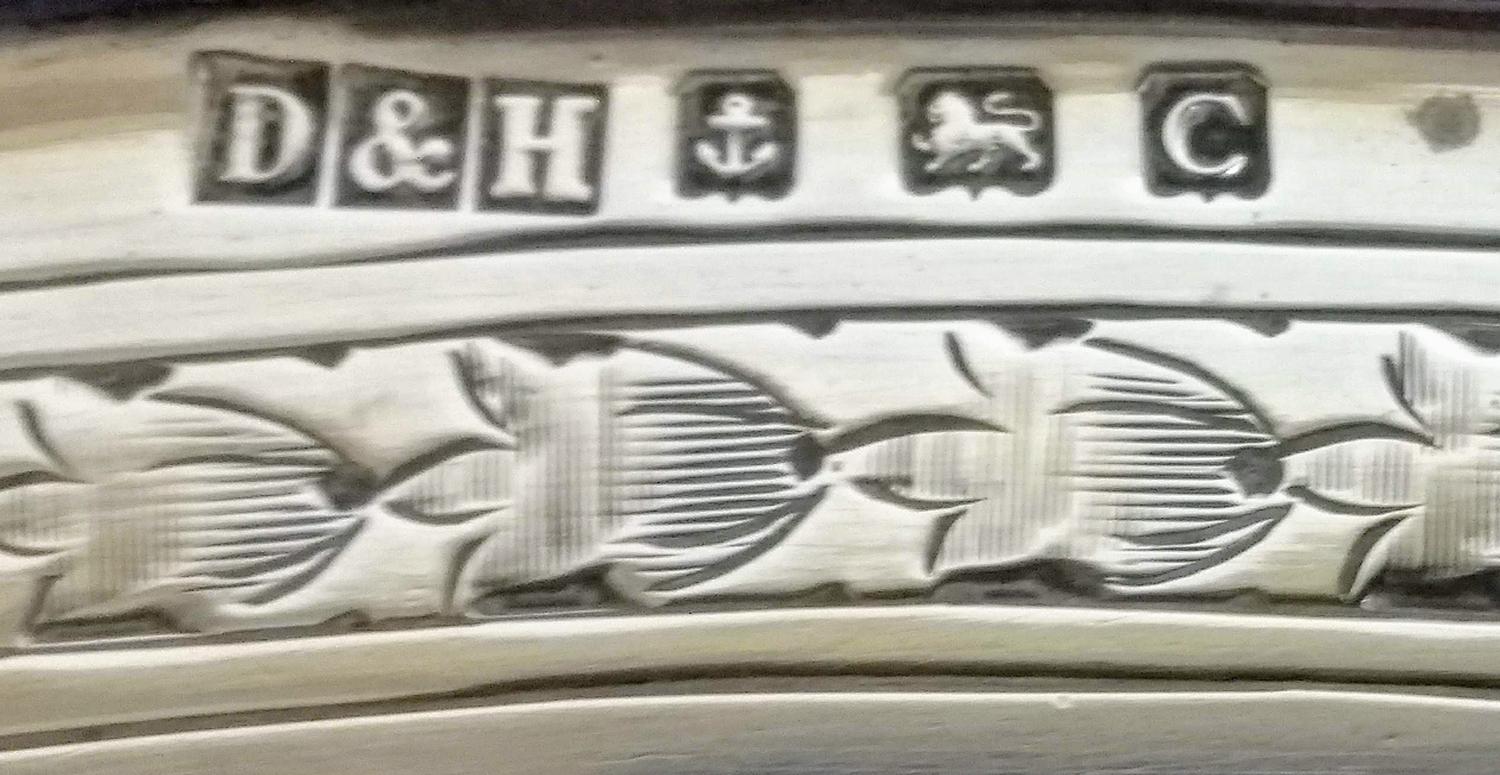 An Art Deco silver sandwich tray decorated with incised festoons, initialled, by Deykin & - Bild 2 aus 2