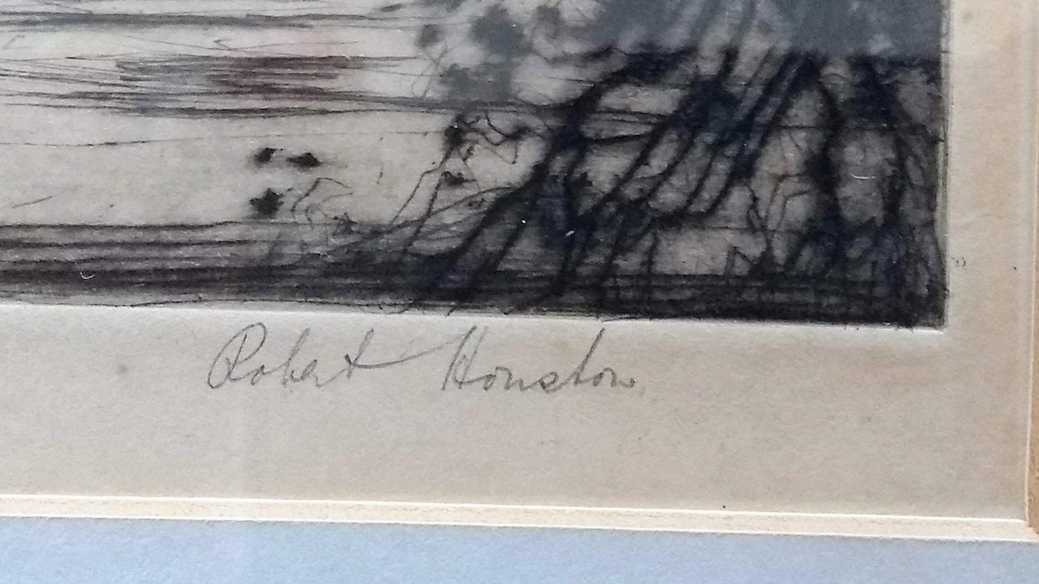 Robert Houston (Scottish 1891-1942), STROWAN BRIDGE, etching, 10 x 13.5 cm, framed and mounted, - Bild 3 aus 4