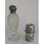 An Edwardian silver flip-top cigarette canister with gilt interior, elaborate rococo embossed