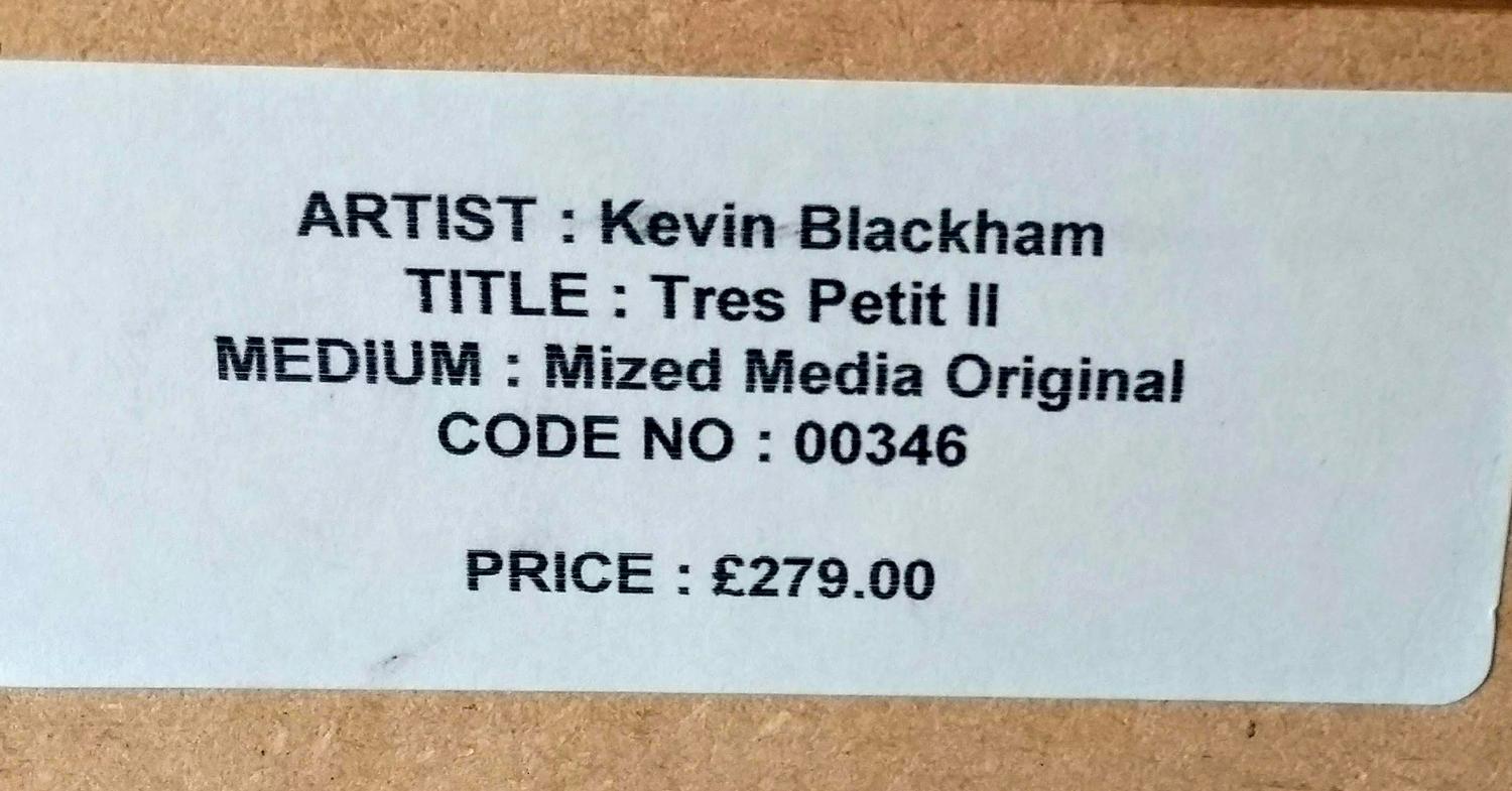 Kevin Blackham, TRES PETIT II, mixed media, framed, mounted, glazed and signed, 41 x 16 cm - Image 3 of 3