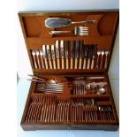 An Art Deco Elkington silver plated Rochester pattern eighty-two piece canteen of cutlery, four