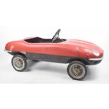 A tin plate E-Type Jaguar peddle car,