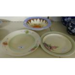 A mixed lot comprising Clarice Cliff Wilkinson Ltd circular plate,
