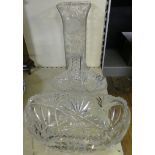 A mixed lot of 20th Century cut and clear glass wares comprising table basket,