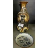 A mixed lot comprising an early 20th Century Japanese satsuma vase,