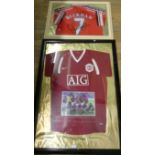Manchester United Interest - a framed signed David Beckham shirt,