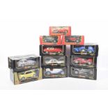 Eleven boxed Burago diecast vehicles