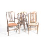 Three Edwardian parlour chairs and two k