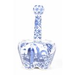 A Chinese blue and white glazed tulip vase, late Qing Dynasty (1644-1912) Of typical form,