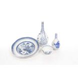 A collection of Chinese blue and white porcelain To include an export porcelain teabowl,