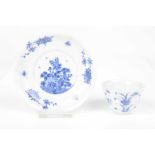 A Chinese blue and white tea bowl and saucer,