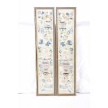 A pair of Chinese sleeve panels,