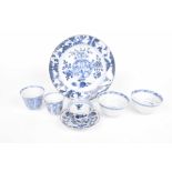 A collection of Chinese 18th/19th Century blue and white wares To include a Kangxi circular plate