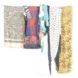 A collection of vintage scarves To include a silk khaki green example,