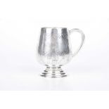 A Chinese silver export pedestal mug Tackhing Hong Kong sterling,