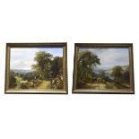 British School (19th Century) 'By the River' A pair of oil paintings, unsigned,