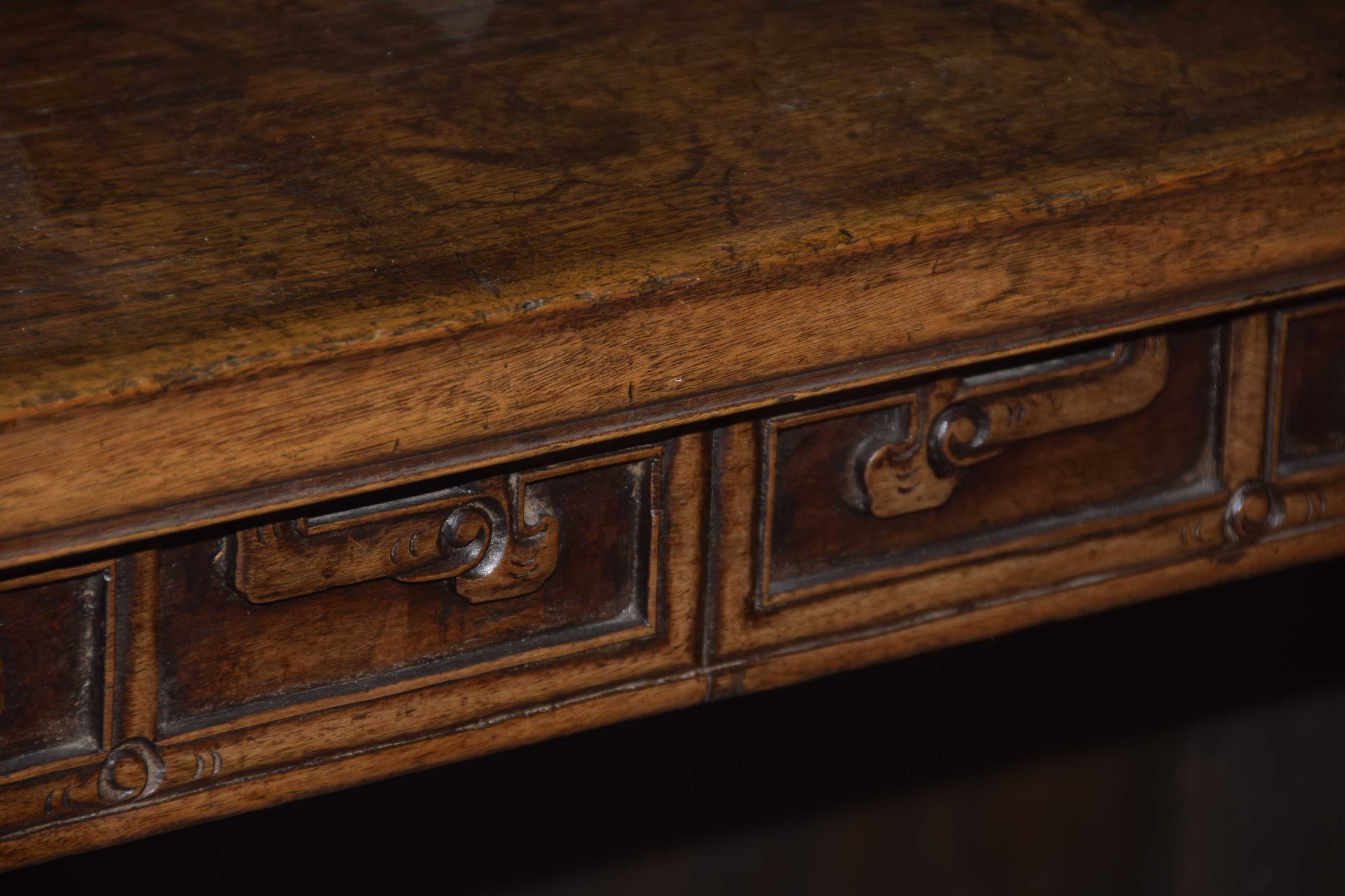 A large Chinese Huanghuali style altar table The rectangular single plank flat top, - Image 4 of 14