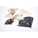 A collection of various carved bone fans To include fine pierced,