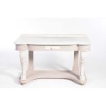 A Victorian painted marble top washstand The shaped white marble top above a single frieze drawer