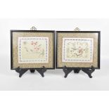 A pair of Chinese silkwork embroidered pictures,