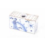 An English Delft flower brick, early 18th Century Of rectangular form,