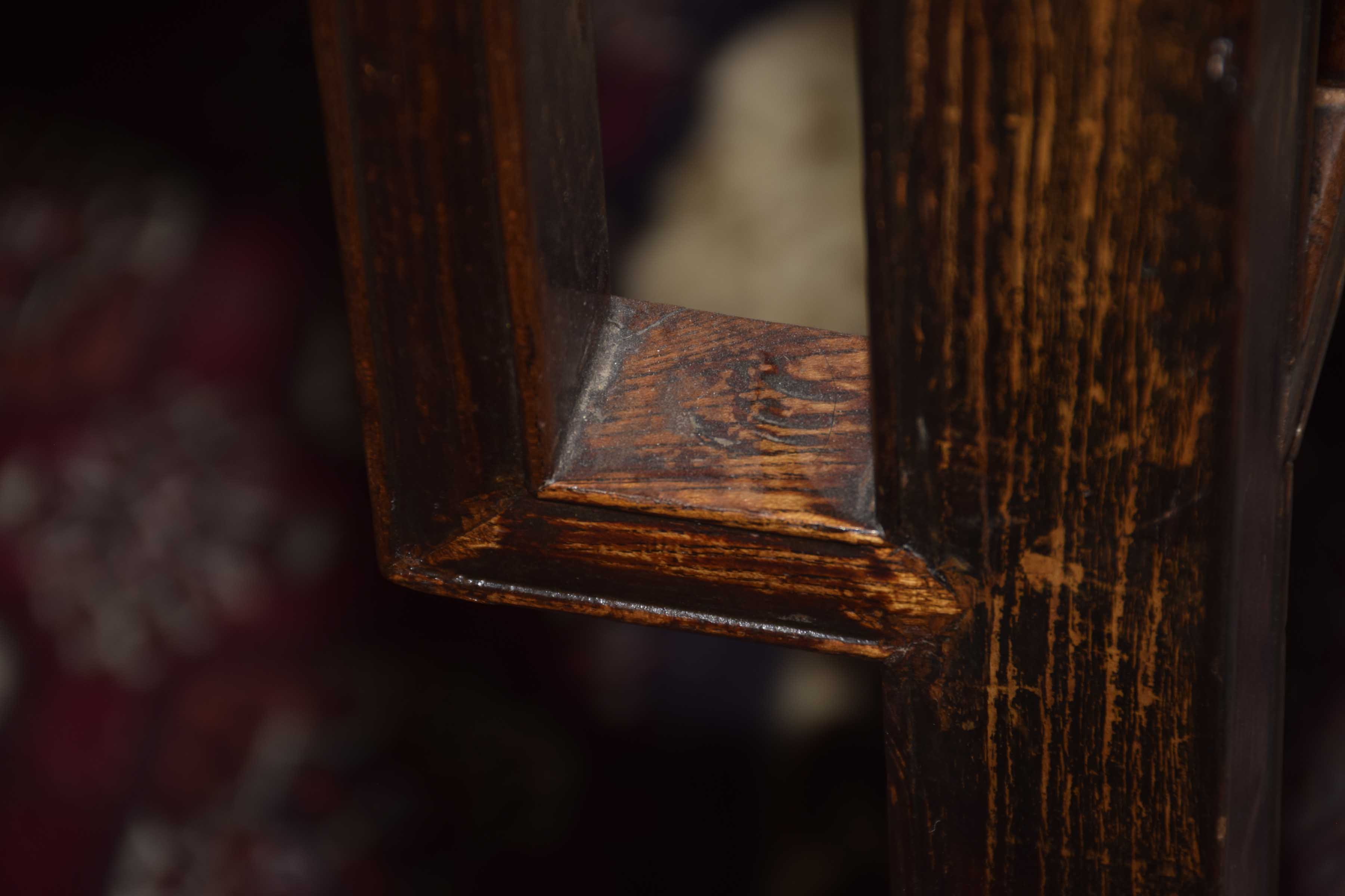 A Chinese Hunghuali style altar table The single plank top supported by slightly tapered yoke - Image 6 of 15