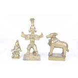 A collection of Sino-Tibetan of bronze figures To include an incense holder and a small polished