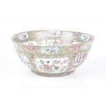 A large Chinese Canton famille rose punch bowl,