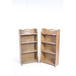 A pair of early 20th Century oak bookcases Free standing,