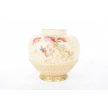 A Royal Worcester blush ivory vase Decorated in typical shades with sprays of blooms and
