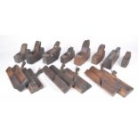 A collection of wooden moulding planes, early to mid 20th Century To include rebate planes,