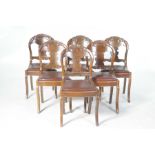 A set of six 19th Century walnut dining chairs Possibly Irish,
