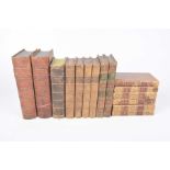 Collection of fifteen leather bound books To include Spencer's poetical works in five volumes,