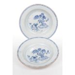 A pair of Chinese Qianlong export porcelain dishes Each of circular form with shallow well,