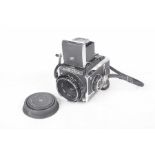 A Bronica medium format 6x6 camera, circa 1970 With a Nipon Kogaqu 119711 75mm lens F2.8.