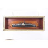 A wooden cased half block diorama of a paddle steam ship 'Forrest King',