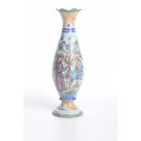 A North Indian enamel vase, early 20th Century The pedestal vase, with swollen central body,